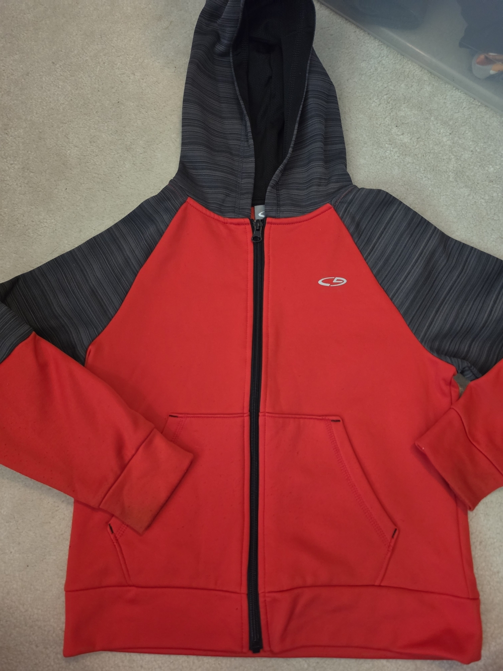 Champion Red and Black Kids' Full-Zip Hooded Jacket